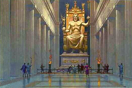 posąg Zeusa w świątyni