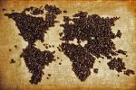 mapa świata usypana z kawy