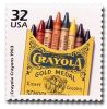 kredki Crayola na znaczku pocztowym